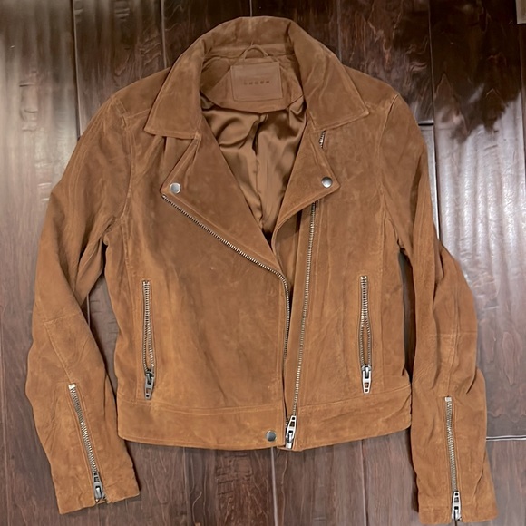 BLANK NYC Tan Suede Moto Jacket Size Small - Picture 4 of 6